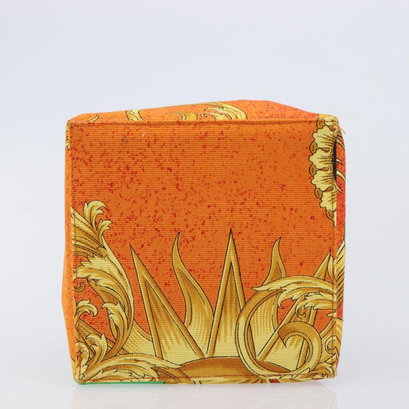 Gianni Versace Purse Pouch Canvas Orange Gold Auth BA17003A