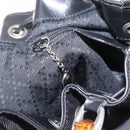 GUCCI Bamboo Hand Bag Nylon 2way Black Silver Auth BA17005-22
