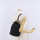GUCCI Bamboo Hand Bag Nylon 2way Black Silver Auth BA17005-25