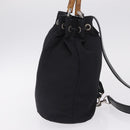 GUCCI Bamboo Hand Bag Nylon 2way Black Silver Auth BA17005-4