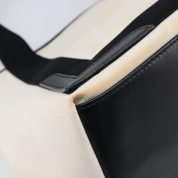 Balenciaga Navy Cabas S Hand Bag Canvas White Black 339933 Auth BA17006A