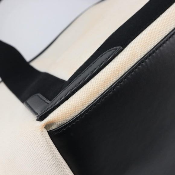 Balenciaga Navy Cabas S Hand Bag Canvas White Black 339933 Auth BA17006A