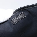Balenciaga Navy Cabas S Hand Bag Canvas White Black 339933 Auth BA17006A-17