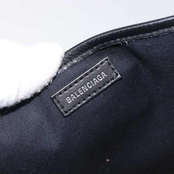 Balenciaga Navy Cabas S Hand Bag Canvas White Black 339933 Auth BA17006A