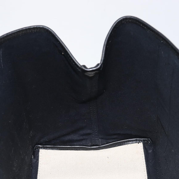 Balenciaga Navy Cabas S Hand Bag Canvas White Black 339933 Auth BA17006A