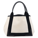 Balenciaga Navy Cabas S Hand Bag Canvas White Black 339933 Auth BA17006A-3