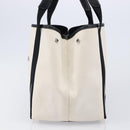 Balenciaga Navy Cabas S Hand Bag Canvas White Black 339933 Auth BA17006A-4