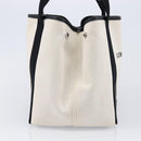 Balenciaga Navy Cabas S Hand Bag Canvas White Black 339933 Auth BA17006A-5