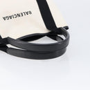 Balenciaga Navy Cabas S Hand Bag Canvas White Black 339933 Auth BA17006A-7