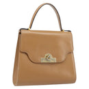 Christian Dior Hand Bag Leather Beige Gold Auth BA17007-1