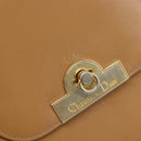 Christian Dior Hand Bag Leather Beige Gold Auth BA17007-15