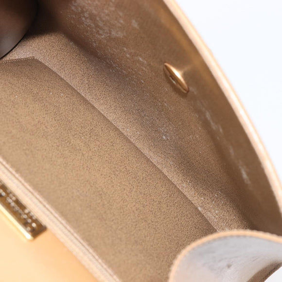 Christian Dior Hand Bag Leather Beige Gold Auth BA17007