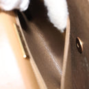 Christian Dior Hand Bag Leather Beige Gold Auth BA17007-22