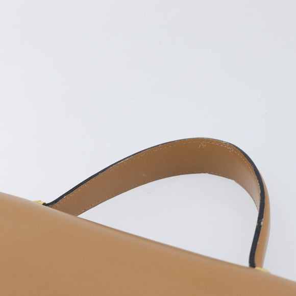 Christian Dior Hand Bag Leather Beige Gold Auth BA17007