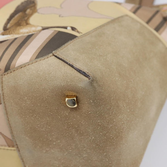Salvatore Ferragamo Tote Bag Nylon Beige Gold Auth BA17008A