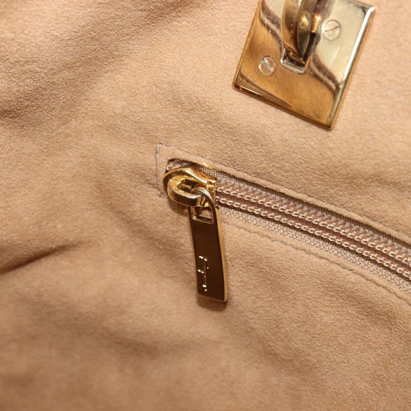 Salvatore Ferragamo Tote Bag Nylon Beige Gold Auth BA17008A