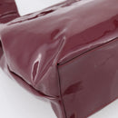 Salvatore Ferragamo Gancini Shoulder Bag Patent Bordeaux Silver Auth BA17014-13