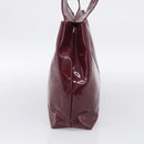 Salvatore Ferragamo Gancini Shoulder Bag Patent Bordeaux Silver Auth BA17014-5