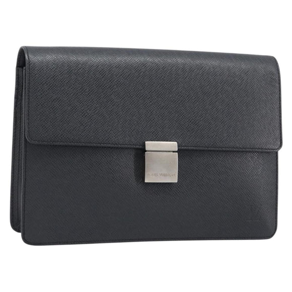 LOUIS VUITTON Taiga Selenga Clutch Bag Ardoise M30782 LV Auth BA17016A