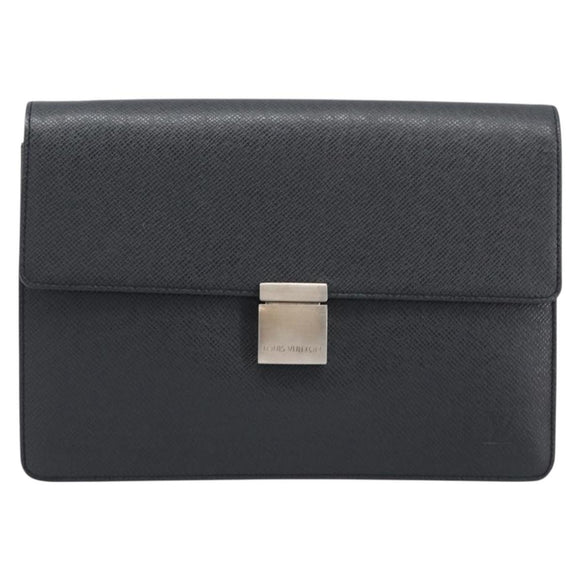 LOUIS VUITTON Taiga Selenga Clutch Bag Ardoise M30782 LV Auth BA17016A