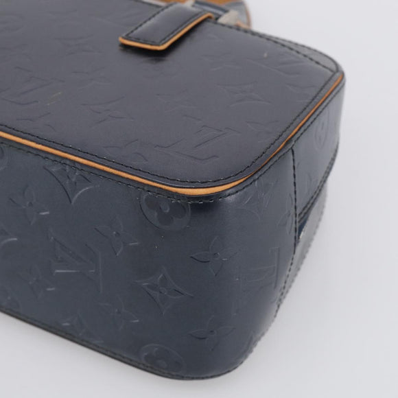 LOUIS VUITTON Monogram Mat Shelton Hand Bag Navy LV Auth BA17018