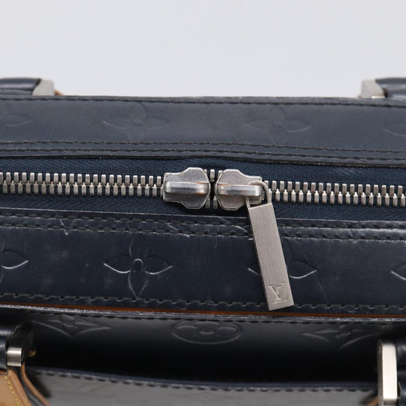 LOUIS VUITTON Monogram Mat Shelton Hand Bag Navy LV Auth BA17018