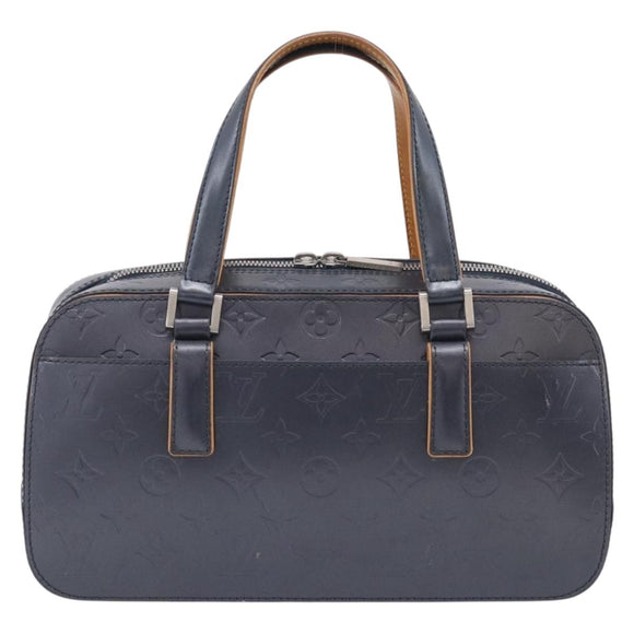 LOUIS VUITTON Monogram Mat Shelton Hand Bag Navy LV Auth BA17018