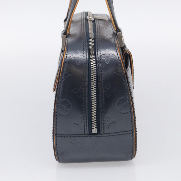 LOUIS VUITTON Monogram Mat Shelton Hand Bag Navy LV Auth BA17018
