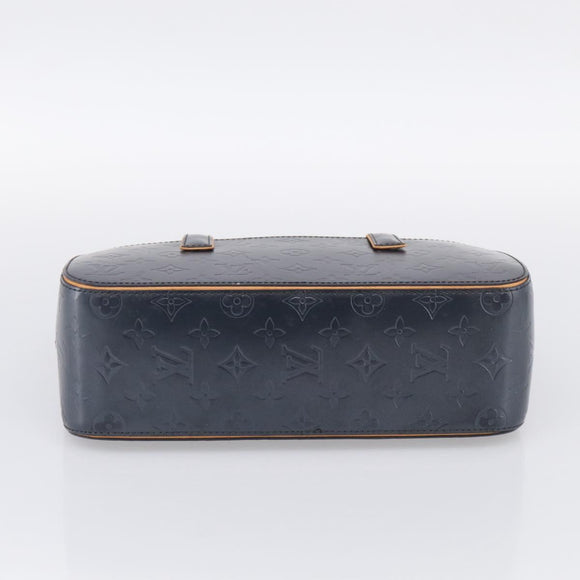 LOUIS VUITTON Monogram Mat Shelton Hand Bag Navy LV Auth BA17018