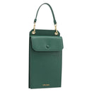PRADA smartphone Pouch Safiano leather Green Gold Auth BA17022V-1