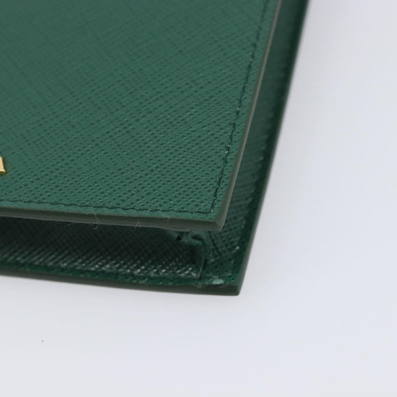 PRADA smartphone Pouch Safiano leather Green Gold Auth BA17022V