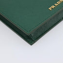 PRADA smartphone Pouch Safiano leather Green Gold Auth BA17022V-11
