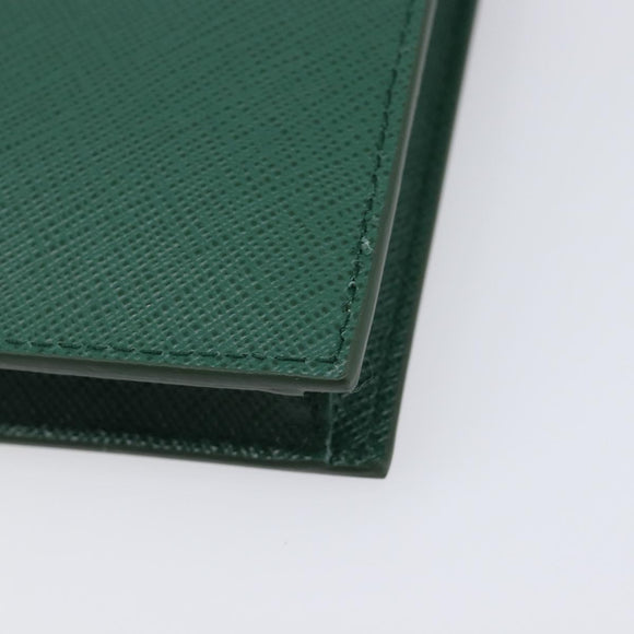 PRADA smartphone Pouch Safiano leather Green Gold Auth BA17022V
