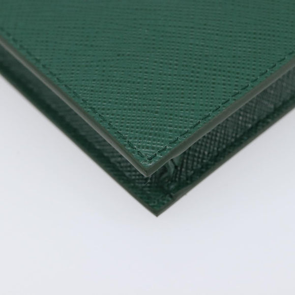PRADA smartphone Pouch Safiano leather Green Gold Auth BA17022V