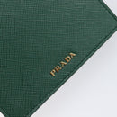 PRADA smartphone Pouch Safiano leather Green Gold Auth BA17022V-14