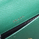 PRADA smartphone Pouch Safiano leather Green Gold Auth BA17022V-17