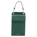PRADA smartphone Pouch Safiano leather Green Gold Auth BA17022V-2