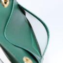 PRADA smartphone Pouch Safiano leather Green Gold Auth BA17022V-22