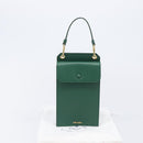 PRADA smartphone Pouch Safiano leather Green Gold Auth BA17022V-25