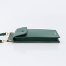 PRADA smartphone Pouch Safiano leather Green Gold Auth BA17022V-5
