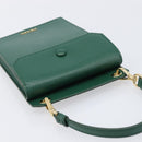 PRADA smartphone Pouch Safiano leather Green Gold Auth BA17022V-6
