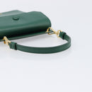 PRADA smartphone Pouch Safiano leather Green Gold Auth BA17022V-7