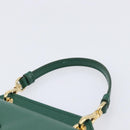PRADA smartphone Pouch Safiano leather Green Gold Auth BA17022V-8