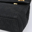 Christian Dior Canage Shoulder Bag Canvas Black Gold Auth BA17023-11