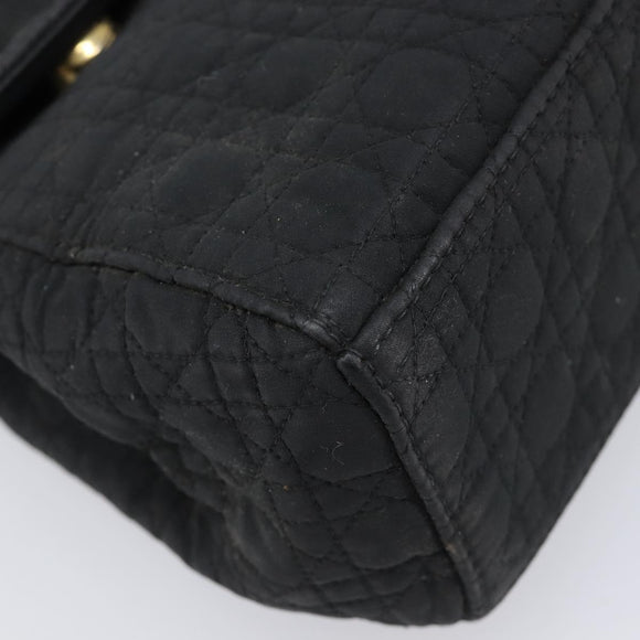 Christian Dior Canage Shoulder Bag Canvas Black Gold Auth BA17023