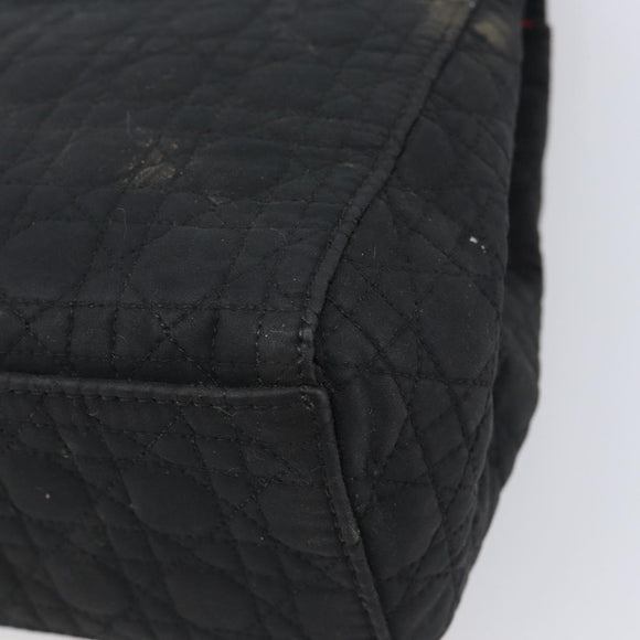Christian Dior Canage Shoulder Bag Canvas Black Gold Auth BA17023