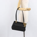 Christian Dior Canage Shoulder Bag Canvas Black Gold Auth BA17023-24