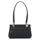 Christian Dior Canage Shoulder Bag Canvas Black Gold Auth BA17023-3