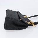 Christian Dior Canage Shoulder Bag Canvas Black Gold Auth BA17023-5