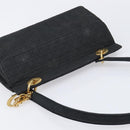 Christian Dior Canage Shoulder Bag Canvas Black Gold Auth BA17023-7